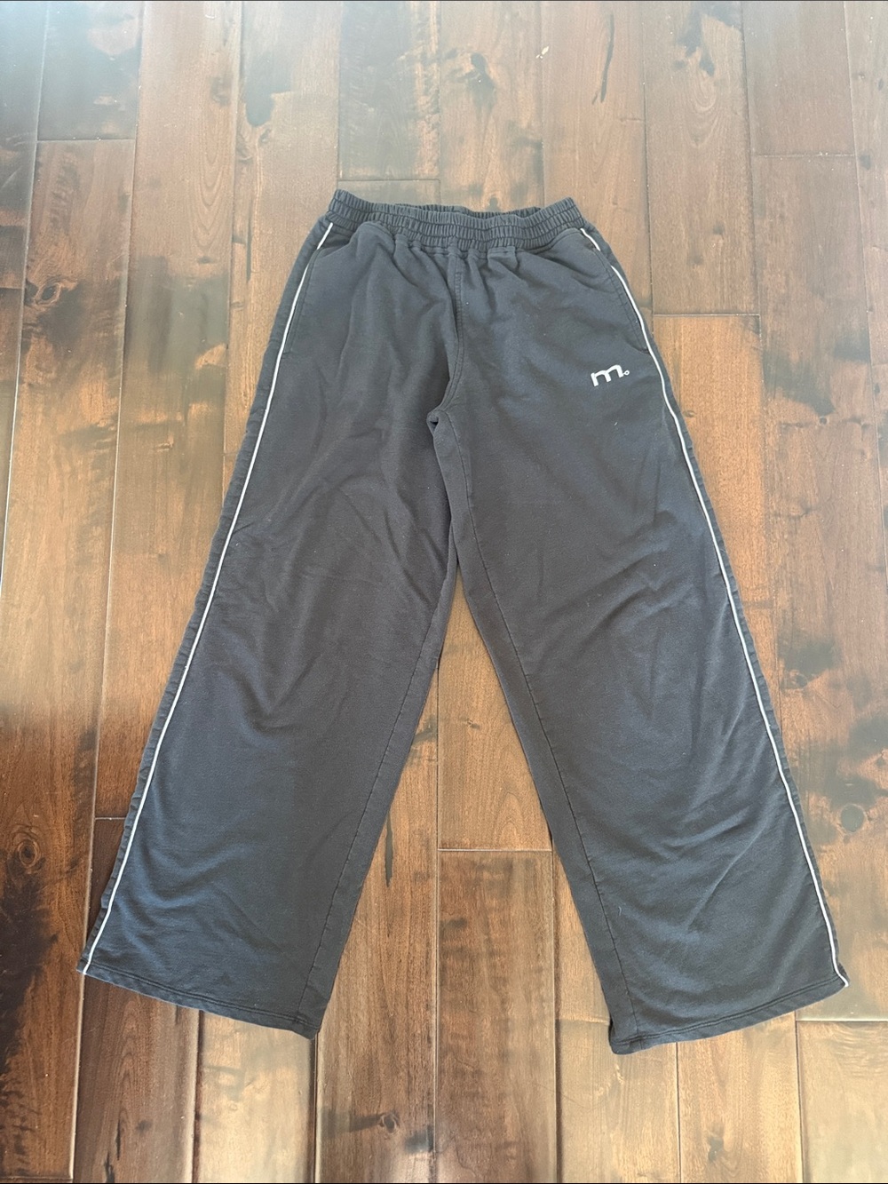 Motel Rocks Black Track Pants with White Piping